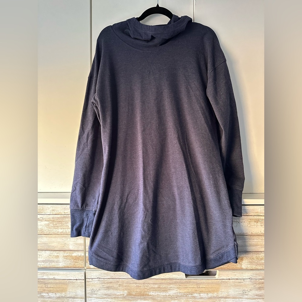 💙 Tek Gear Essential Gear Navy Hooded Tunic Sweatshirt Size M